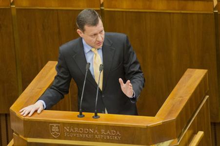Daniel Lipšic in parliament. 