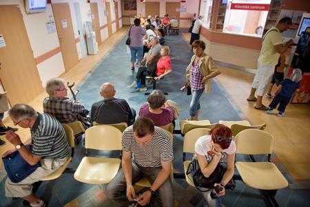 Patients are waiting to be examined in Malacky hospital. 