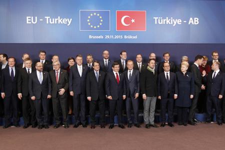 EU-Turkey summit, November 29. Slovak PM Robert Fico 5th from left, front. 