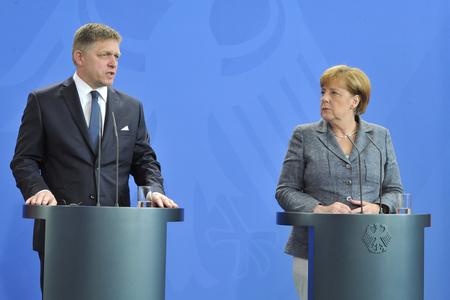 Angela Merkel and Robert Fico. 