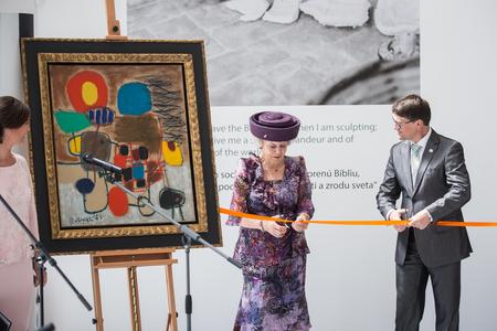 Princess Beatrix of the Netherlands opens the exhibition at the Danubiana Meulensteen Art Museum.
