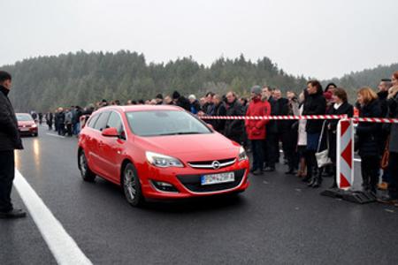 First drivers to open the new highway section were drawn in a lottery. 