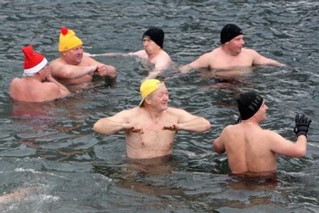 Swimming in cold water is popular in Slovakia.