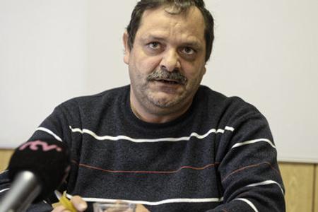FRantišek Tanko at a press conference.