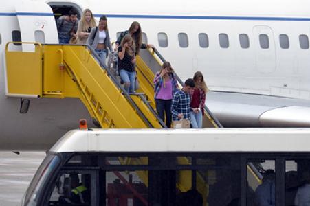 Slovaks arrive at Bratislaav airport on July 16 from the terorrism-stricken city of Nice.