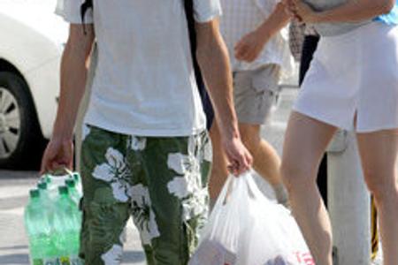 Plastic bags are popular, illustrative stock photo 