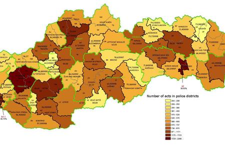 Number of acts in police districts (1-2Q 2016)