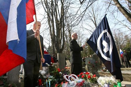 At the grave of Jozef Tiso
