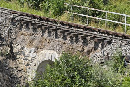 The collapsed railway bridge in High Tatras