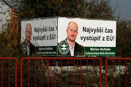 In Zvolen, in Nitra, near Brezno, there are billboards in which Kotleba thanks voters for support.