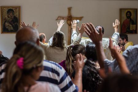 Mass service for the local Roma community held by Martin Mekel 