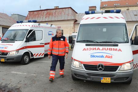 Falck ambulances, illustrative stock photo