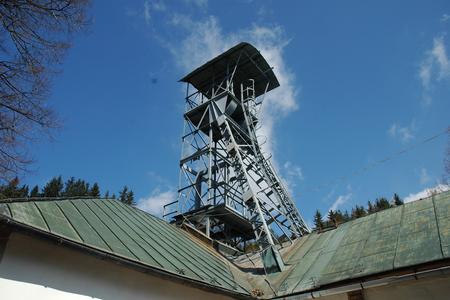 Head-frame in the open-air mining museum in Banská Štiavnica.