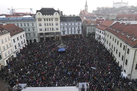 Bratislava Main Square full again today