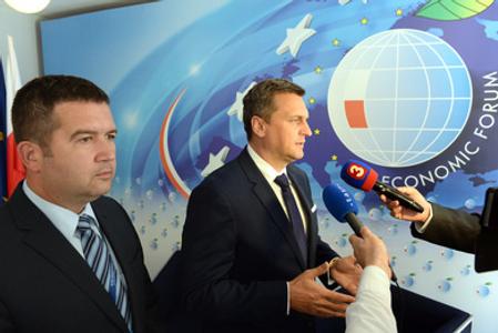 L-R: Czech Parliamentary Chamber of Deputies Chairman Jan Hamáček and Slovak Speaker of Palriament Andrej Danko in Krynica. 