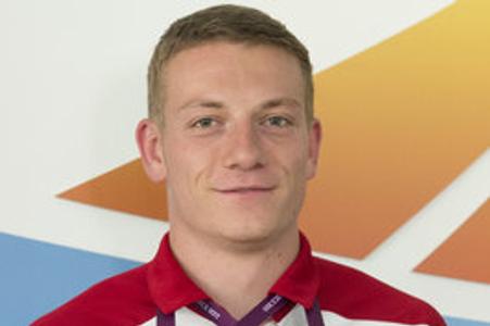 Ján Volko poses with his medals after winning gold at European U23 Championship. 