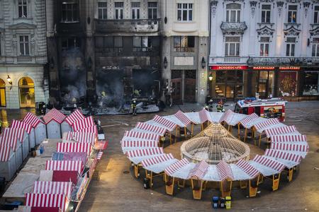 A stall at Bratislava’s Christmas market caught fire