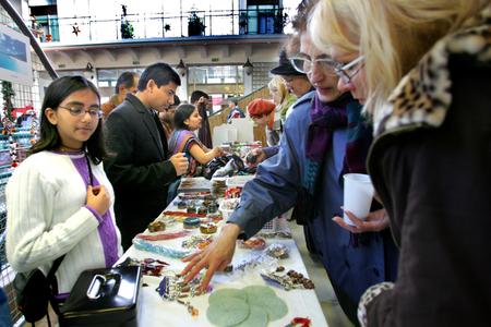 Charity bazaar, illustrative stock photo.