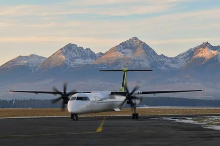 The airport in Poprad is situated just under the High Tatra mountains.