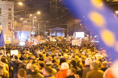 The protest 'For a decent Slovakia' in SNP Square, Bratislava, March 16.