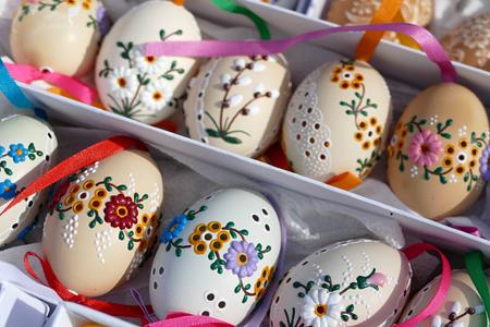 Easter eggs on the market in SNM Martin, March 25. 