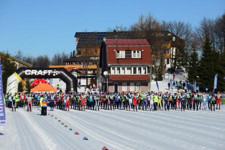 The White Trail cross-country ski marathon in ski resort Skalka, Kremnica. 