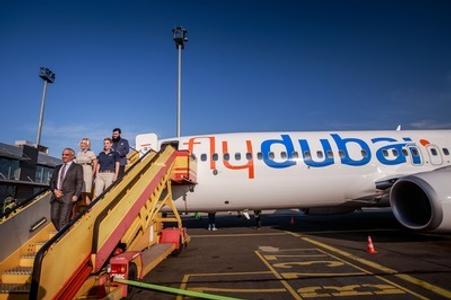 A Flydubai plane in Bratislava, illustrative stock photo