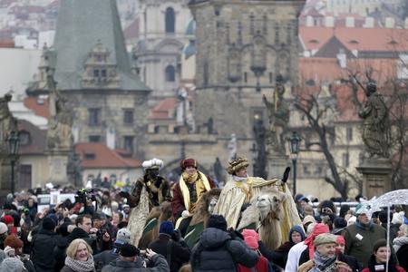 The Three Kings march in Prague in 2016