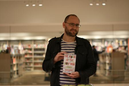Peter Krištúfek with his novel