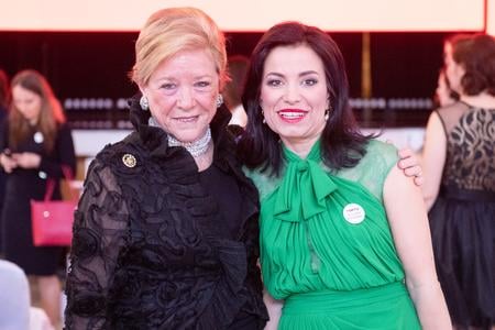 Wendy Luers (left) with Pontis Foundation director Lenka Surotchak during the Via Bona award ceremony.