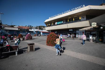 The main railway station in Bratislava