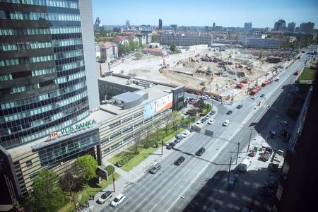 The view on Mlynské Nivy road next to the building site of the brand new bus station.