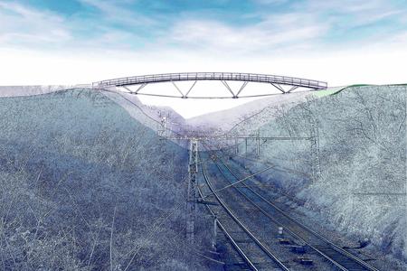The cyclo bridge over the rail-road connecting Dúbravka with Lamač.