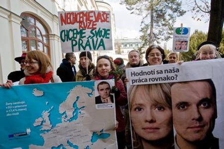 Slovak women protested against discrimination, illustrative stock photo. 