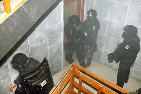 Memebrs of the Atlas anti-terrorist unit train in Lešť, Slovakia - illustrative stock photo