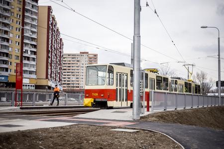 Tram in Petržalka district.