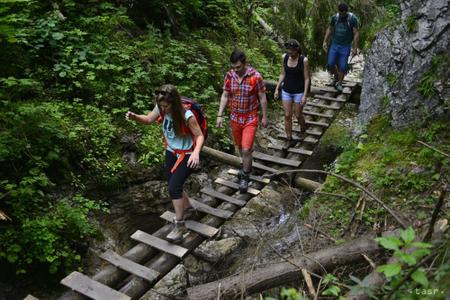 Tourists in Slovenský raj