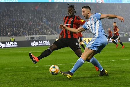 Myenty Abena and Andraž Šporar during the match.