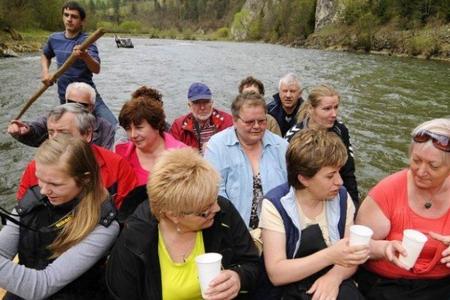 Traditional-style rafting on the Dunajec river is popular.