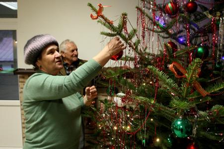 Christmas in the village of Turecká, illustrative stock photo. 