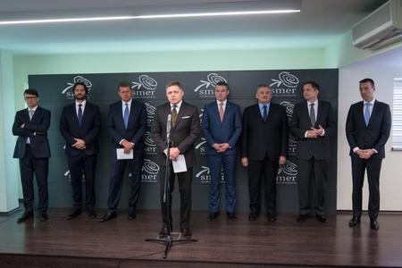 Robert Fico (centre) and the Smer ministers