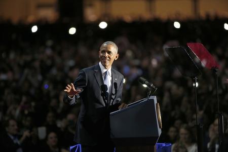 Leaving US President Barack Obama