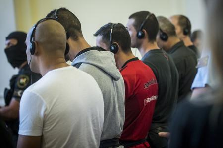 Defendants in the case of 71 dead migrants, Kecskeméth, June 14. 