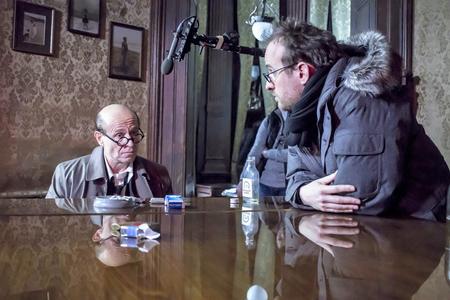 L-R: Karel Rodne (who plays Jan Masaryk) and director Julius Ševčík.