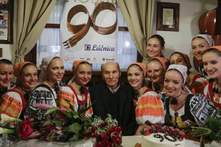 Štefán nosáľ, co-founder and long-time art director of the Lúčnica folklore troupe celebrated 90th birthday. 