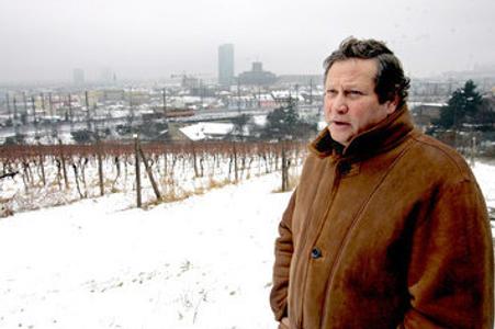 Alexander Rozin in his vineyard at Koliba. 