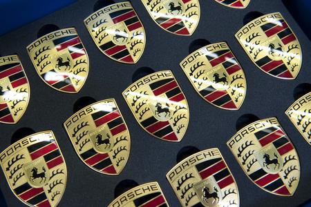 Porsche sign, illustrative stock photo