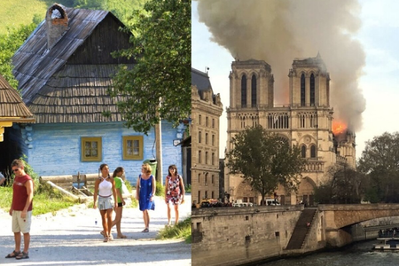 Vlkolínec (left) and Notre Dame (right) were named UNESCO sites in the early 1990s.