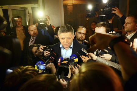 Robert Fico during the night of the second round of the presidential election on March 29, 2014.