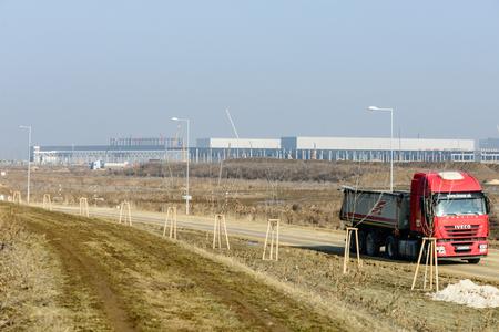 The construction site of Jaguar Land Rover near Nitra. Postponing the carmaker's produciton launch will impact the national economy.